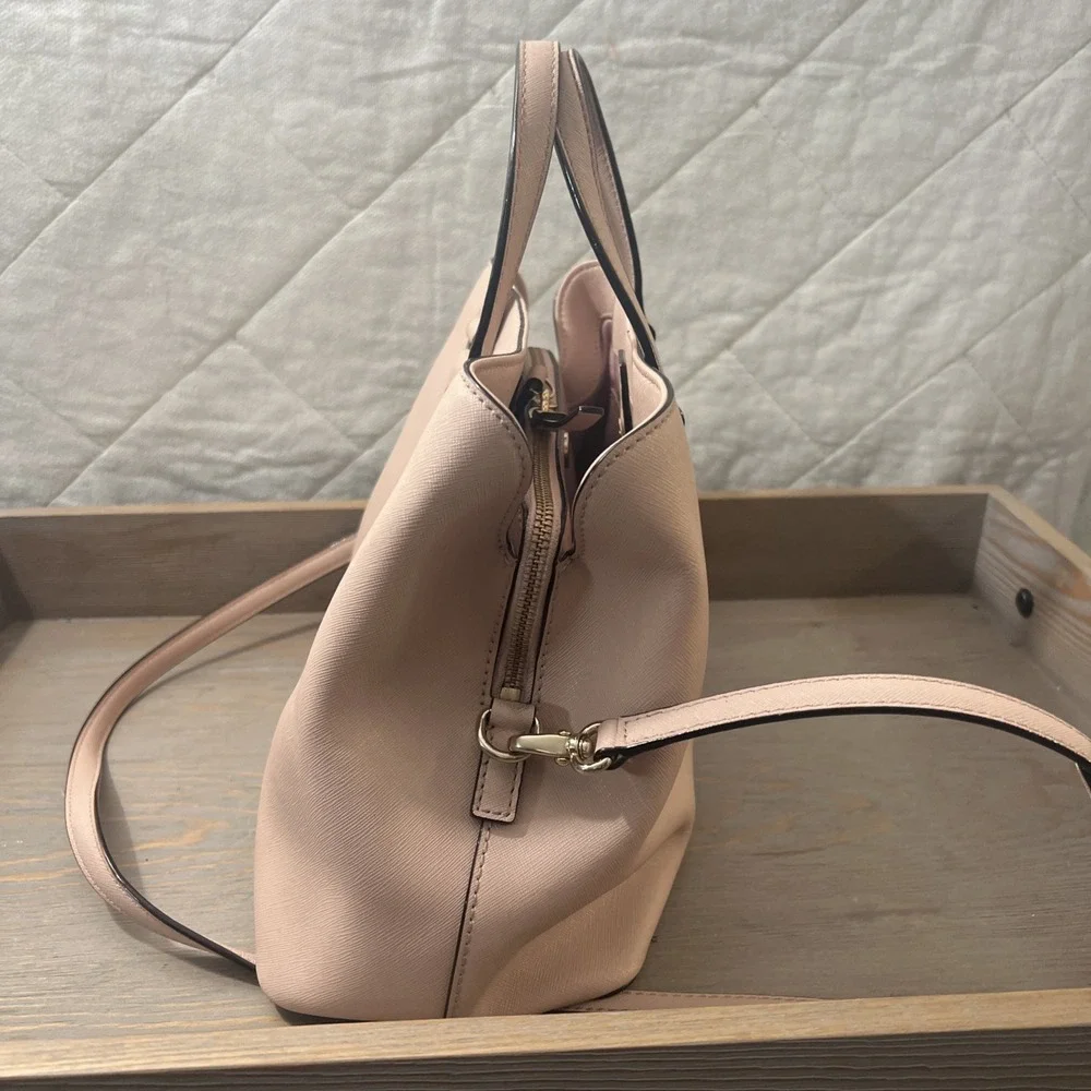 Kate Spade Laurel Way Leighann Pale Pink‎ Saffiano Leather Satchel